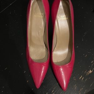 Stuart Weitzman, Size 8, Pointed Toe Heels, Hot Pink patent leather